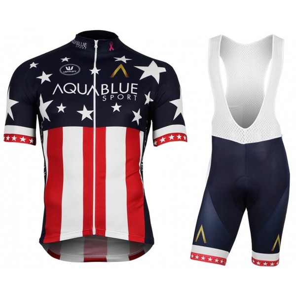 2017-2018 AQUA BLUE SPORT Amerikanischer Champion Fahrradbekleidung Satz Fahrradtrikot Kurzarm Trikot und Kurz Trägerhose 2017-2018 AQUA BLUE SPORT Amerikanischer Champion Fahrradbekleidung Satz Fahrradtrikot Kurzarm Trikot und Kurz Trägerhose
