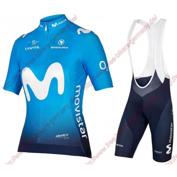 Radsport MOVISTAR TEAM 2018 Damen Radbekleidung Satz Trikot Kurzarm+Trägerhosen Set Radsport MOVISTAR TEAM 2018 Damen Radbekleidung Satz Trikot Kurzarm+Trägerhosen Set
