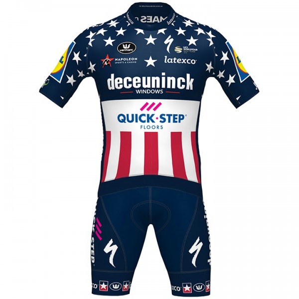 Fahrradbekleidung Radsport 2020 DECEUNINCK QUICK-STEP USA Zeitfahrmeister Radbekleidung Satz Trikot Kurzarm+Fahrradhose Set Ou Fahrradbekleidung Radsport 2020 DECEUNINCK QUICK-STEP USA Zeitfahrmeister Radbekleidung Satz Trikot Kurzarm+Fahrradhose Set Ou