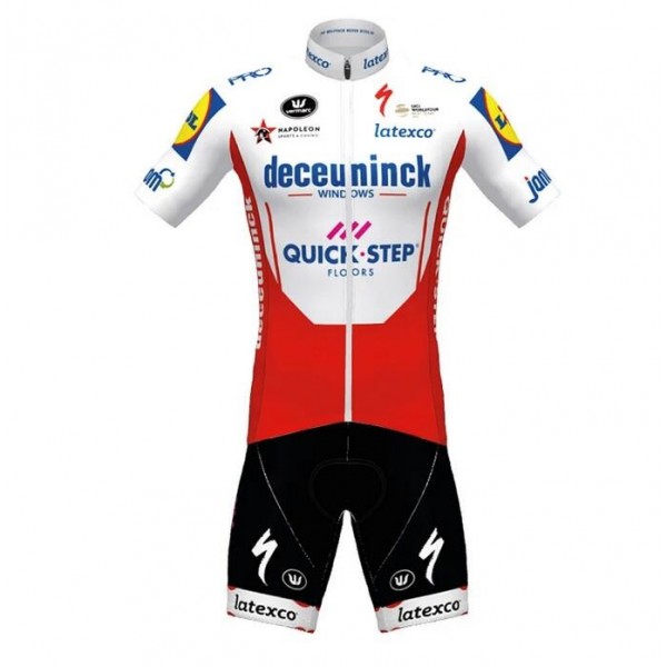 Fahrradbekleidung Radsport 2020 DECEUNINCK QUICK-STEP TdF Radbekleidung Satz Trikot Kurzarm+Trägerhosen Set Outlet rot Weiß Fahrradbekleidung Radsport 2020 DECEUNINCK QUICK-STEP TdF Radbekleidung Satz Trikot Kurzarm+Trägerhosen Set Outlet rot Weiß