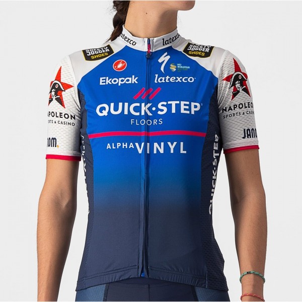 Quick Step-Alpha Vinyl 2022 Competizione Radtrikot Damen kurzarm Quick Step-Alpha Vinyl 2022 Competizione Radtrikot Damen kurzarm