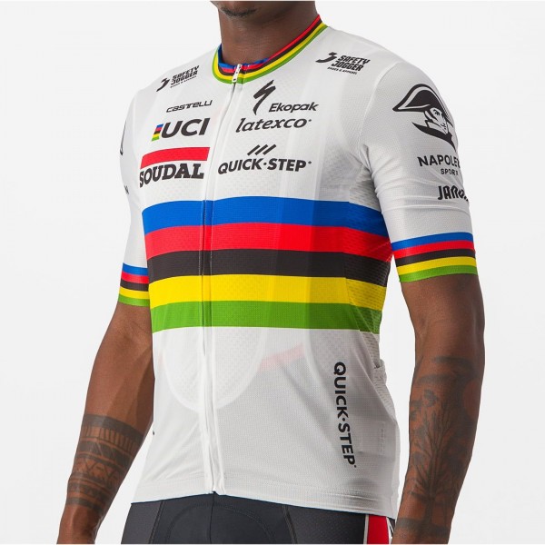 Soudal Quick-Step Straßenrad Weltmeister Regenbogentrikot 2023 Competizione Radtrikot kurzarm Soudal Quick-Step Straßenrad Weltmeister Regenbogentrikot 2023 Competizione Radtrikot kurzarm