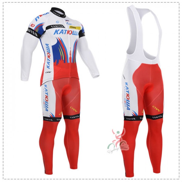 2015 Katusha Fahrradbekleidung Radtrikot Satz Langarm und Lange Trägerhose ROUA979 2015 Katusha Fahrradbekleidung Radtrikot Satz Langarm und Lange Trägerhose ROUA979