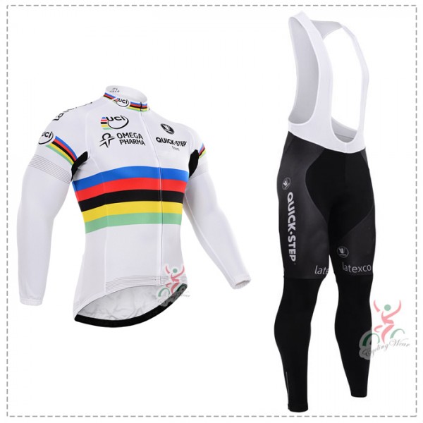 2015 Quick Step Fahrradbekleidung Radtrikot Satz Langarm und Lange Trägerhose HZUI455 2015 Quick Step Fahrradbekleidung Radtrikot Satz Langarm und Lange Trägerhose HZUI455
