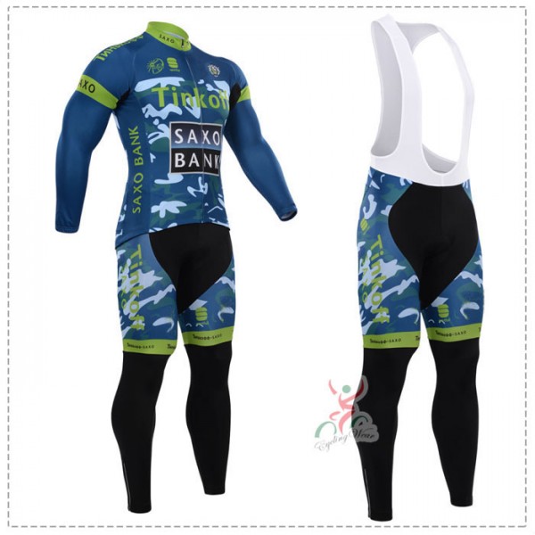2015 Tinkoff Saxo Bank Camouflage Blau Fahrradbekleidung Radtrikot Satz Langarm und Lange Trägerhose Grün KDYR476 2015 Tinkoff Saxo Bank Camouflage Blau Fahrradbekleidung Radtrikot Satz Langarm und Lange Trägerhose Grün KDYR476