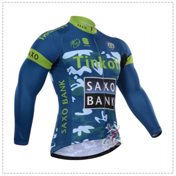 2015 Tinkoff Saxo Bank Camouflage Blau Fahrradtrikot Langarm Grün RRVH515 2015 Tinkoff Saxo Bank Camouflage Blau Fahrradtrikot Langarm Grün RRVH515