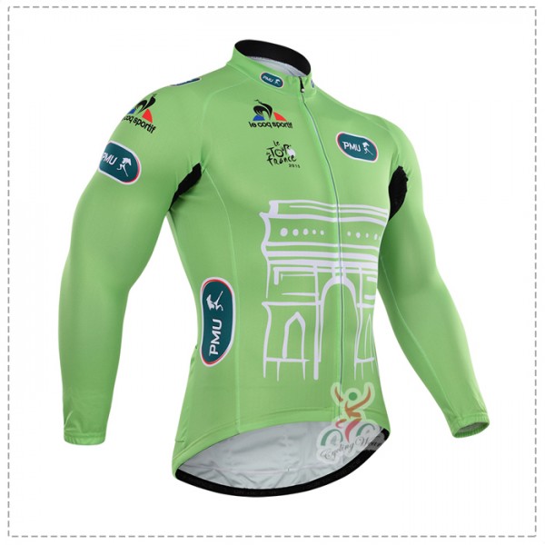 2015 Tour de France Fahrradtrikot Langarm vert MKQS289 2015 Tour de France Fahrradtrikot Langarm vert MKQS289