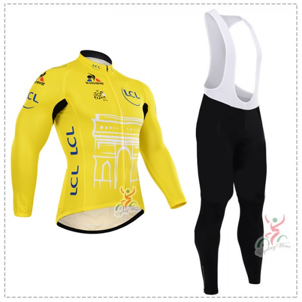 2015 Tour de France jaune Fahrradbekleidung Radtrikot Satz Langarm und Lange Trägerhose ZCGU305 2015 Tour de France jaune Fahrradbekleidung Radtrikot Satz Langarm und Lange Trägerhose ZCGU305