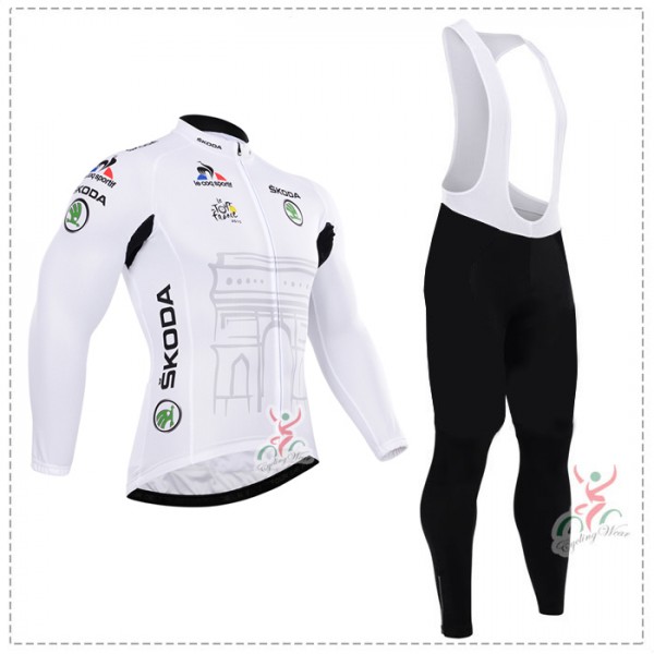 2015 Tour de France Blanc Fahrradbekleidung Radtrikot Satz Langarm und Lange Trägerhose ZFAI301 2015 Tour de France Blanc Fahrradbekleidung Radtrikot Satz Langarm und Lange Trägerhose ZFAI301