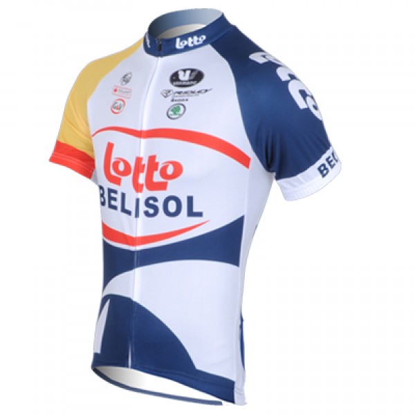 2013 Lotto Belisol Radtrikot Kurzarm Weiß Blau HKZN596 2013 Lotto Belisol Radtrikot Kurzarm Weiß Blau HKZN596
