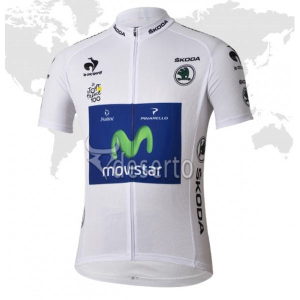 Movistar Tour de France Weißen Trikots Radtrikot Kurzarm XIYD696 Movistar Tour de France Weißen Trikots Radtrikot Kurzarm XIYD696