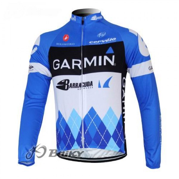 Garmin Barracuda Pro Team Fahrradtrikot Langarm Blau Weiß JMNP680 Garmin Barracuda Pro Team Fahrradtrikot Langarm Blau Weiß JMNP680