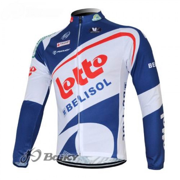 Lotto Belisol Pro Team Fahrradtrikot Langarm Weiß Blau TVLT470 Lotto Belisol Pro Team Fahrradtrikot Langarm Weiß Blau TVLT470