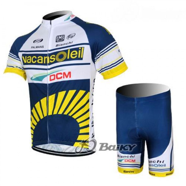 Vacansoleil-DCM Radbekleidung Radtrikot Kurzarm und Fahrradhosen Kurz Weiß Blau Gelb DTQS322 Vacansoleil-DCM Radbekleidung Radtrikot Kurzarm und Fahrradhosen Kurz Weiß Blau Gelb DTQS322