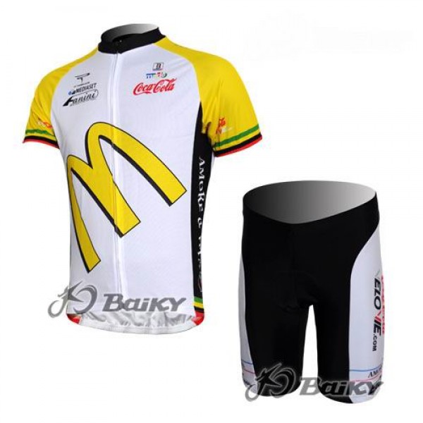 McDonald Legea Pro Team Radbekleidung Radtrikot Kurzarm und Fahrradhosen Kurz Weiß Gelb PQCD868 McDonald Legea Pro Team Radbekleidung Radtrikot Kurzarm und Fahrradhosen Kurz Weiß Gelb PQCD868