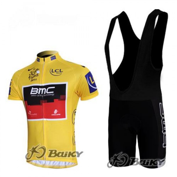 BMC 2011 Tour De France Radtrikot Kurzarm Kurz Trägerhose Kits Gelb ZHWZ528 BMC 2011 Tour De France Radtrikot Kurzarm Kurz Trägerhose Kits Gelb ZHWZ528