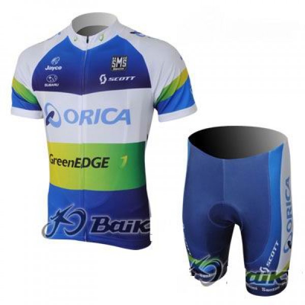 2013 Green Edge ORICA Radtrikot Kurzarm und Kurz Radhose Kits Blau TSGN138 2013 Green Edge ORICA Radtrikot Kurzarm und Kurz Radhose Kits Blau TSGN138