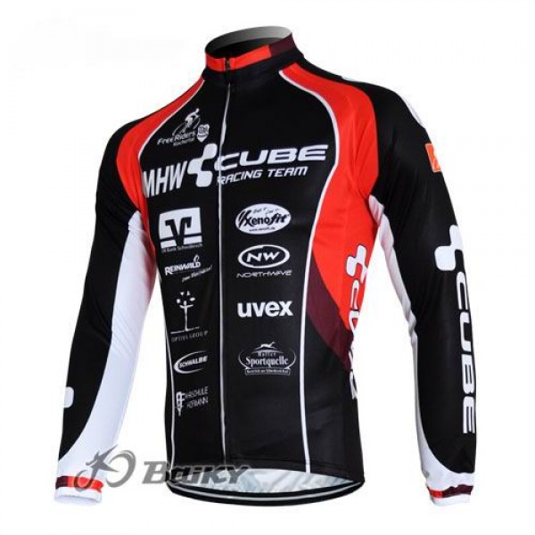 MHW Cube Racing Team Fahrradtrikot Langarm Rot Schwarz FAJB495 MHW Cube Racing Team Fahrradtrikot Langarm Rot Schwarz FAJB495