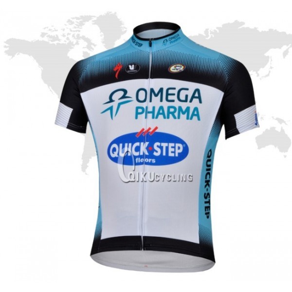 2013 Omega Pharma Quick Step Radtrikot Kurzarm Weiß Schwarz TAFU691 2013 Omega Pharma Quick Step Radtrikot Kurzarm Weiß Schwarz TAFU691