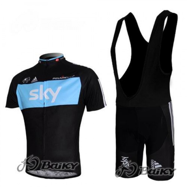 SKY Pro Team Fahrradbekleidung Satz Fahrradtrikot Kurzarm Trikot und Kurz Trägerhose Schwarz Blau CXAM358 SKY Pro Team Fahrradbekleidung Satz Fahrradtrikot Kurzarm Trikot und Kurz Trägerhose Schwarz Blau CXAM358