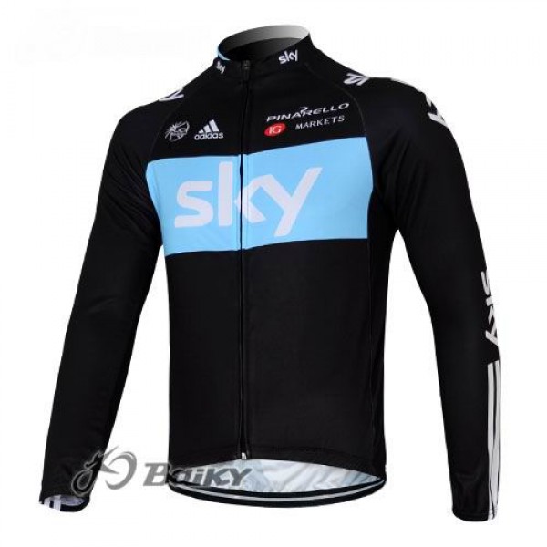 Sky Pinarello Pro Team Fahrradtrikot Langarm Schwarz Blau CXRN376 Sky Pinarello Pro Team Fahrradtrikot Langarm Schwarz Blau CXRN376