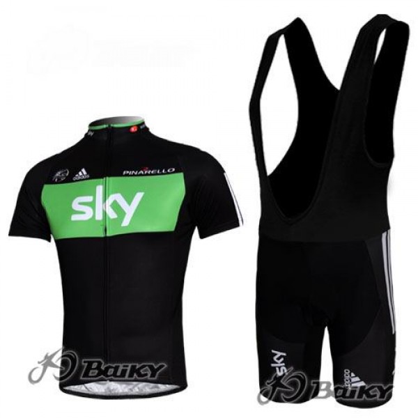 SKY Pro Team Fahrradbekleidung Satz Fahrradtrikot Kurzarm Trikot und Kurz Trägerhose Schwarz Grün DTPL855 SKY Pro Team Fahrradbekleidung Satz Fahrradtrikot Kurzarm Trikot und Kurz Trägerhose Schwarz Grün DTPL855