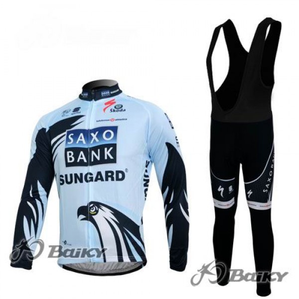 Saxo Bank Sungard Pro Team Fahrradbekleidung Radtrikot Satz Langarm und Lange Trägerhose Weiß Schwarz PWDS922 Saxo Bank Sungard Pro Team Fahrradbekleidung Radtrikot Satz Langarm und Lange Trägerhose Weiß Schwarz PWDS922