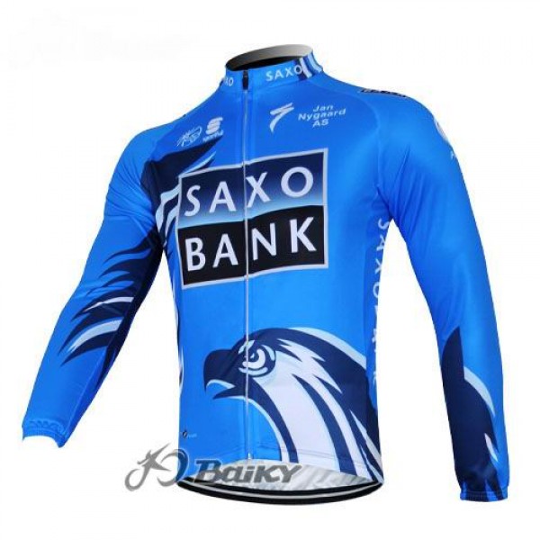 Saxo Bank Sungard Pro Team Fahrradtrikot Langarm Blau Schwarz UIEV467 Saxo Bank Sungard Pro Team Fahrradtrikot Langarm Blau Schwarz UIEV467