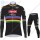 Profiteams Winter 2021 Alpecin Fenix World Champion Schwarz Radsport Fahrradbekleidung Trikot Langarm+Lang Trägerhose OXVSN