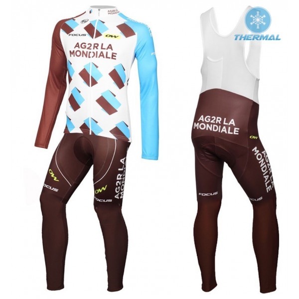 2016 Team Ag2r thermisch Fahrradbekleidung Satz Radtrikot Langarm+Lang Trägerhose FWWW712 2016 Team Ag2r thermisch Fahrradbekleidung Satz Radtrikot Langarm+Lang Trägerhose FWWW712