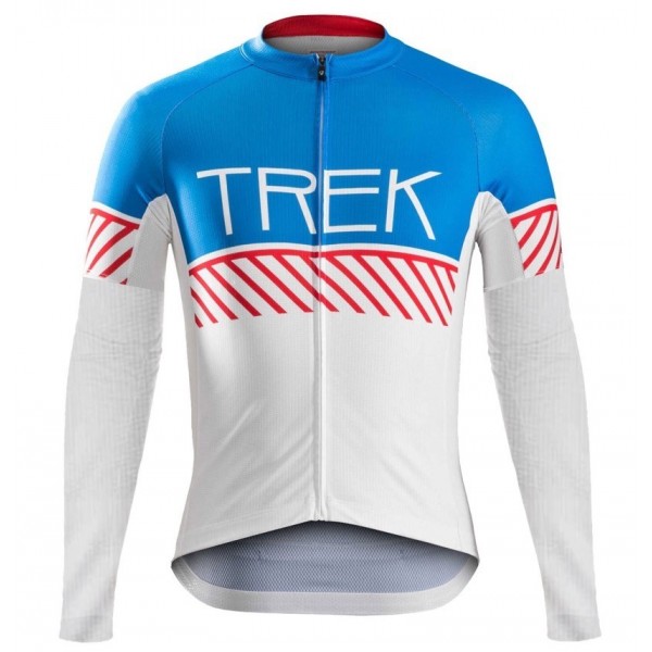 2016 Bontrager Trek Specter Cru Weiß-Blau Radtrikot Langarm MKTW219 2016 Bontrager Trek Specter Cru Weiß-Blau Radtrikot Langarm MKTW219