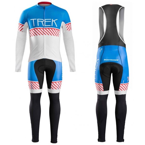 2016 Bontrager Trek Specter Cru Weiß-Blau Fahrradbekleidung Satz Radtrikot Langarm+Lang Trägerhose WBII977 2016 Bontrager Trek Specter Cru Weiß-Blau Fahrradbekleidung Satz Radtrikot Langarm+Lang Trägerhose WBII977