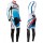 2016 Cube Teamline Weiß-Blau Fahrradbekleidung Satz Radtrikot Langarm+Lang Trägerhose HMFE120