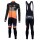 2016 Team DE-ROSA Schwarz-Orange Fahrradbekleidung Satz Radtrikot Langarm+Lang Trägerhose YBNN219
