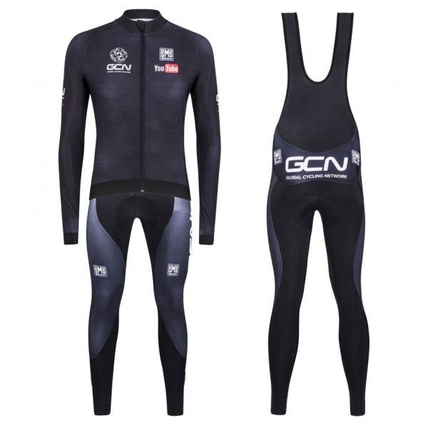 2016 GCN Sleek H20 Schwarz Fahrradbekleidung Satz Radtrikot Langarm+Lang Trägerhose WSYZ961 2016 GCN Sleek H20 Schwarz Fahrradbekleidung Satz Radtrikot Langarm+Lang Trägerhose WSYZ961