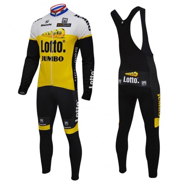 2016 Lotto-Jumbo Gelb Fahrradbekleidung Satz Radtrikot Langarm+Lang Trägerhose SBRF124 2016 Lotto-Jumbo Gelb Fahrradbekleidung Satz Radtrikot Langarm+Lang Trägerhose SBRF124