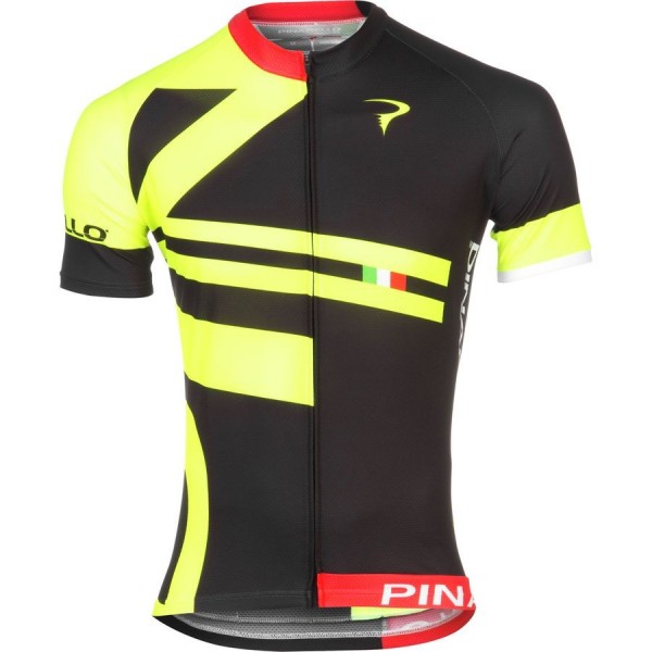 2016 Pinarello Bandiera schwarz-gelb Radtrikot Kurzarm JXPX811 2016 Pinarello Bandiera schwarz-gelb Radtrikot Kurzarm JXPX811