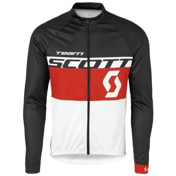 2016 Scott Team Schwarz-Rot-Weiß Radtrikot Langarm CWZT244 2016 Scott Team Schwarz-Rot-Weiß Radtrikot Langarm CWZT244
