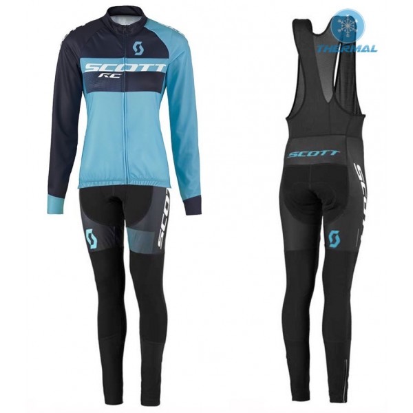 2016 Scott RC Schwarz-Blau Damen thermisch Fahrradbekleidung Satz Radtrikot Langarm+Lang Trägerhose IBDR258 2016 Scott RC Schwarz-Blau Damen thermisch Fahrradbekleidung Satz Radtrikot Langarm+Lang Trägerhose IBDR258