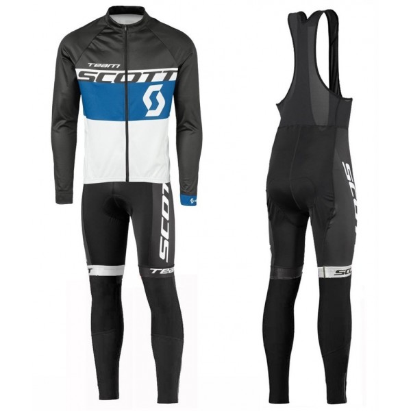 2016 Scott Team Schwarz-Blau-Weiß Fahrradbekleidung Satz Radtrikot Langarm+Lang Trägerhose OUFS902 2016 Scott Team Schwarz-Blau-Weiß Fahrradbekleidung Satz Radtrikot Langarm+Lang Trägerhose OUFS902