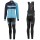 2016 Scott RC Schwarz-Blau Damen Fahrradbekleidung Satz Radtrikot Langarm+Lang Trägerhose PIWS309