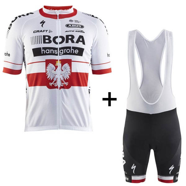 BORA Hansgrohe Pro Team 2017 Championnat Polonais Fahrradbekleidung Satz Radtrikot Kurzarm+Kurz Trägerhose 986TULL BORA Hansgrohe Pro Team 2017 Championnat Polonais Fahrradbekleidung Satz Radtrikot Kurzarm+Kurz Trägerhose 986TULL
