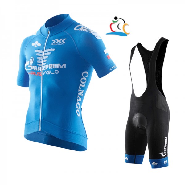 2017 Gazprom-Rusvelo Fahrradbekleidung Satz Radtrikot Kurzarm+Kurz Trägerhose 106POLZ 2017 Gazprom-Rusvelo Fahrradbekleidung Satz Radtrikot Kurzarm+Kurz Trägerhose 106POLZ